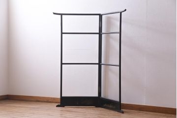 アンティーク雑貨　昭和初期　川辺の風景が和の情緒溢れる衣桁(着物掛け、ハンガーラック)(R-038342)