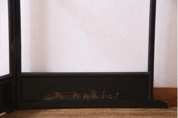 アンティーク雑貨　昭和初期　川辺の風景が和の情緒溢れる衣桁(着物掛け、ハンガーラック)(R-038342)