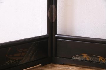 アンティーク雑貨　昭和初期　川辺の風景が和の情緒溢れる衣桁(着物掛け、ハンガーラック)(R-038342)