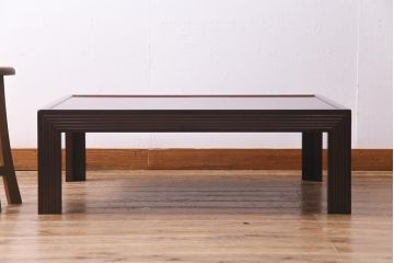 中古　松本民芸家具　ヴィンテージ家具　ビンテージ　絶版品　超希少!幕板と脚の意匠が魅力的なG型座卓(ローテーブル)(R-038343)