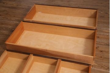 中古　松本民芸家具　直線的なデザインが美しいD型和タンス(箪笥、チェスト)(定価約54万円)(R-038346)