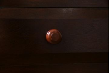 中古　松本民芸家具　直線的なデザインが美しいD型和タンス(箪笥、チェスト)(定価約54万円)(R-038346)