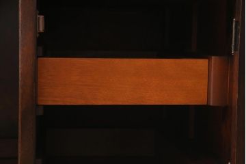 中古　北海道民芸家具　シックな雰囲気が魅力の片袖デスク(机、在宅ワーク、在宅用ワークデスク)(R-038351)