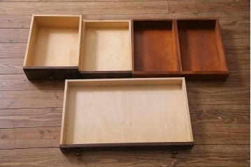 中古　北海道民芸家具　シックな雰囲気が魅力の片袖デスク(机、在宅ワーク、在宅用ワークデスク)(R-038351)