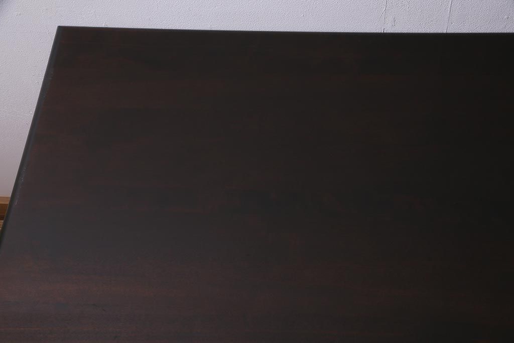 中古　北海道民芸家具　シックな雰囲気が魅力の片袖デスク(机、在宅ワーク、在宅用ワークデスク)(R-038351)