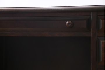 中古　北海道民芸家具　シックな雰囲気が魅力の片袖デスク(机、在宅ワーク、在宅用ワークデスク)(R-038351)