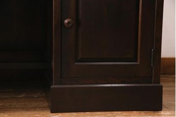 中古　北海道民芸家具　シックな雰囲気が魅力の片袖デスク(机、在宅ワーク、在宅用ワークデスク)(R-038351)