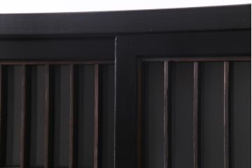 ラフジュ工房オリジナル　古建具リメイク　すりガラス入り　洗練された和の雰囲気を放つ重ね戸棚(書院戸、組子、キャビネット、収納棚)(R-038355)