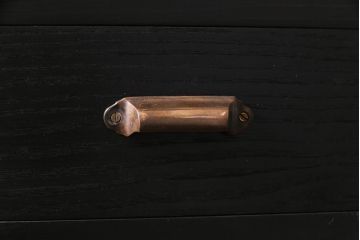 ラフジュ工房オリジナル　古建具リメイク　すりガラス入り　洗練された和の雰囲気を放つ重ね戸棚(書院戸、組子、キャビネット、収納棚)(R-038355)