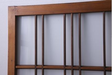 ビンテージ建具　幅狭　すりガラス　レトロガラスがアクセントのガラス戸4枚セット(引き戸)(R-038365)