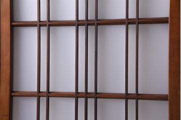 ビンテージ建具　幅狭　すりガラス　レトロガラスがアクセントのガラス戸4枚セット(引き戸)(R-038365)
