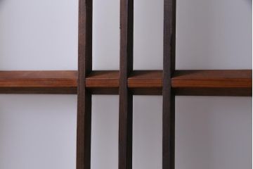 ビンテージ建具　幅狭　すりガラス　レトロガラスがアクセントのガラス戸4枚セット(引き戸)(R-038365)