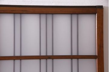 ビンテージ建具　幅狭　すりガラス　レトロガラスがアクセントのガラス戸4枚セット(引き戸)(R-038365)