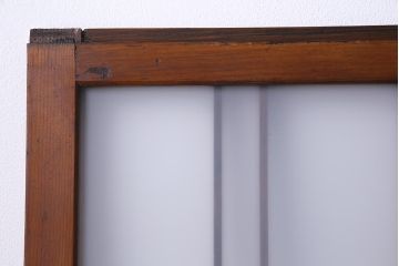 ビンテージ建具　幅狭　すりガラス　レトロガラスがアクセントのガラス戸4枚セット(引き戸)(R-038365)