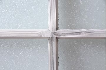 アンティーク建具　ダイヤガラス　ペイント　上手物!フレンチナチュラルにもぴったりなガラス戸2枚セット(引き戸、建具)(R-038366)