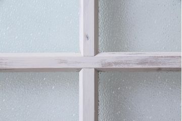 アンティーク建具　ダイヤガラス　ペイント　上手物!フレンチナチュラルにもぴったりなガラス戸2枚セット(引き戸、建具)(R-038366)