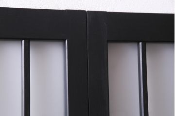 レトロ建具　ペイント　すりガラス入り　和モダンな雰囲気漂うガラス戸2枚セット(引き戸、建具)(R-038367)