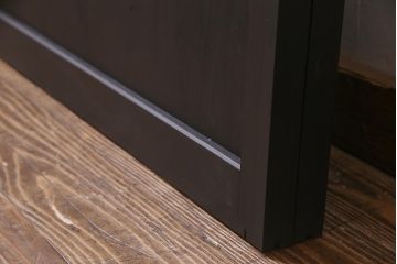 レトロ建具　ペイント　すりガラス入り　和モダンな雰囲気漂うガラス戸2枚セット(引き戸、建具)(R-038367)