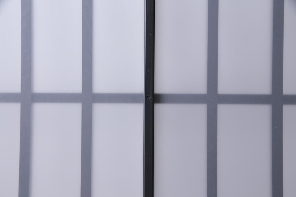 レトロ建具　ペイント　すりガラス入り　和モダンな雰囲気漂うガラス戸2枚セット(引き戸、建具)(R-038367)