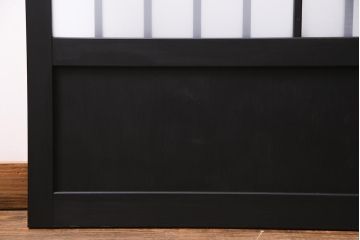 レトロ建具　ペイント　すりガラス入り　和モダンな雰囲気漂うガラス戸2枚セット(引き戸、建具)(R-038367)