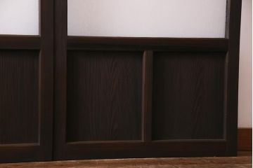 レトロ建具　昭和中期　和製アンティーク　昭和レトロな雰囲気漂うガラス戸4枚セット(引き戸、建具)(R-038368)