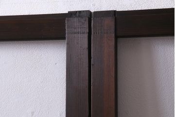 レトロ建具　昭和中期　和製アンティーク　昭和レトロな雰囲気漂うガラス戸4枚セット(引き戸、建具)(R-038368)