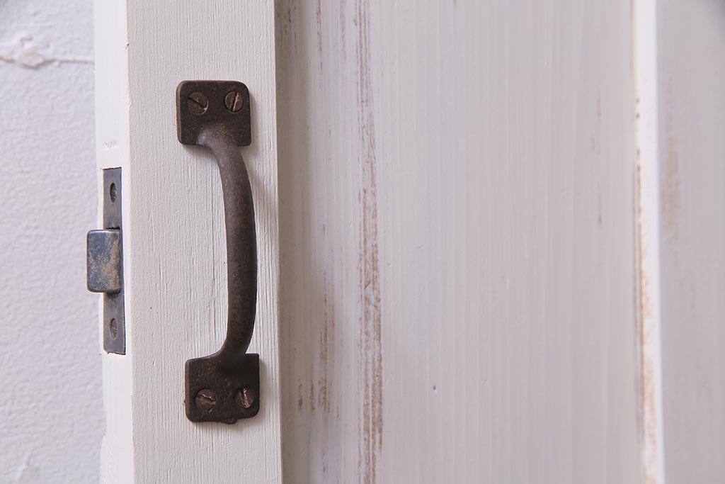 アンティーク建具　当店オリジナルガラス　色ガラスが可愛らしいペイントドア(扉、開き戸)(R-038369)