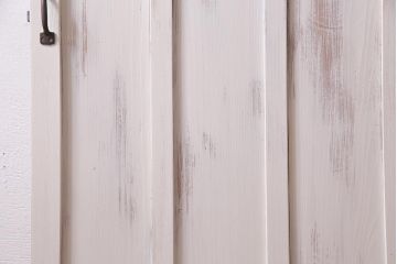 アンティーク建具　当店オリジナルガラス　色ガラスが可愛らしいペイントドア(扉、開き戸)(R-038369)