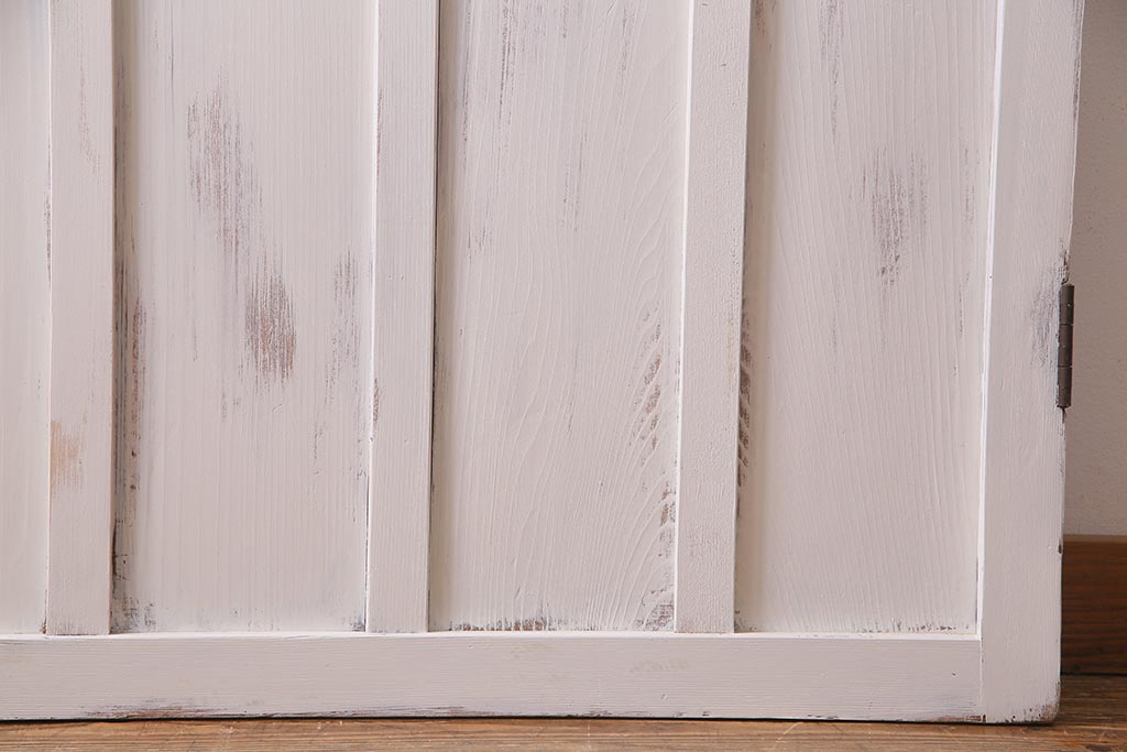 アンティーク建具　当店オリジナルガラス　色ガラスが可愛らしいペイントドア(扉、開き戸)(R-038369)