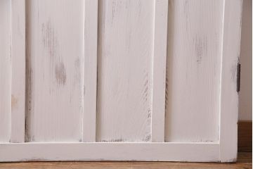 アンティーク建具　当店オリジナルガラス　色ガラスが可愛らしいペイントドア(扉、開き戸)(R-038369)