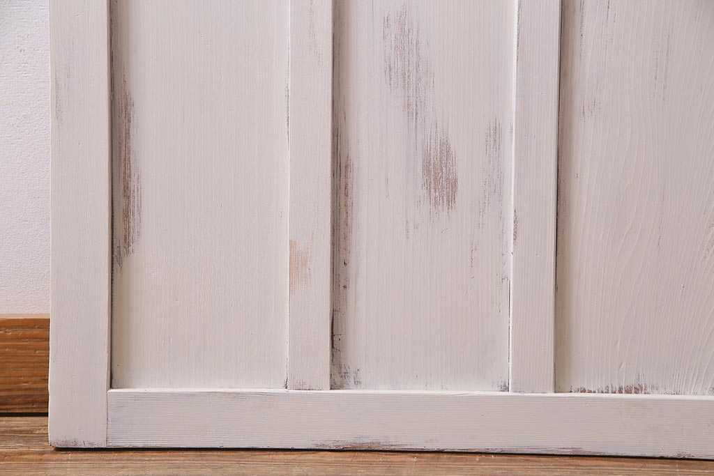 アンティーク建具　当店オリジナルガラス　色ガラスが可愛らしいペイントドア(扉、開き戸)(R-038369)