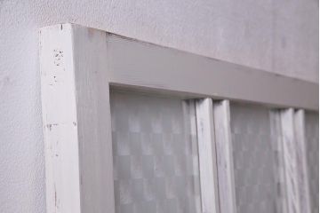アンティーク建具　当店オリジナルガラス　色ガラスが可愛らしいペイントドア(扉、開き戸)(R-038369)