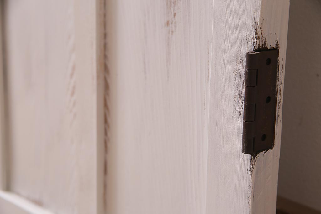 アンティーク建具　当店オリジナルガラス　色ガラスが可愛らしいペイントドア(扉、開き戸)(R-038369)