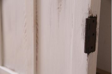 アンティーク建具　当店オリジナルガラス　色ガラスが可愛らしいペイントドア(扉、開き戸)(R-038369)