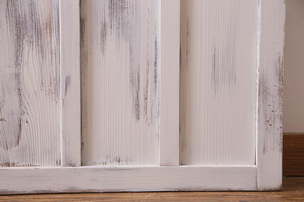 アンティーク建具　当店オリジナルガラス　色ガラスが可愛らしいペイントドア(扉、開き戸)(R-038369)