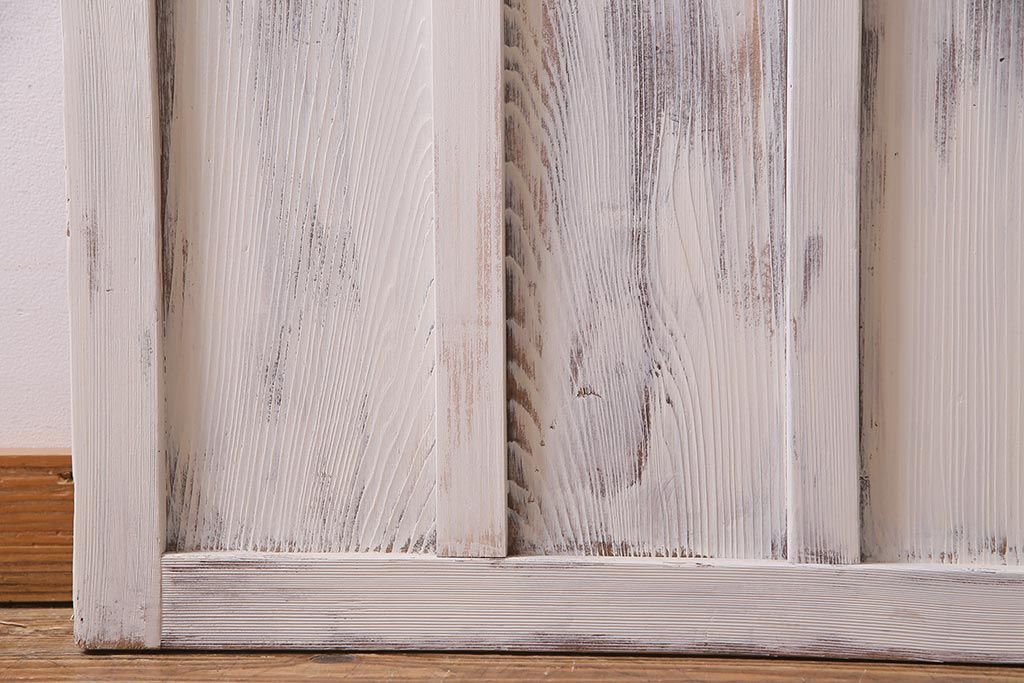 アンティーク建具　当店オリジナルガラス　色ガラスが可愛らしいペイントドア(扉、開き戸)(R-038369)