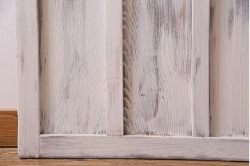 アンティーク建具　当店オリジナルガラス　色ガラスが可愛らしいペイントドア(扉、開き戸)(R-038369)