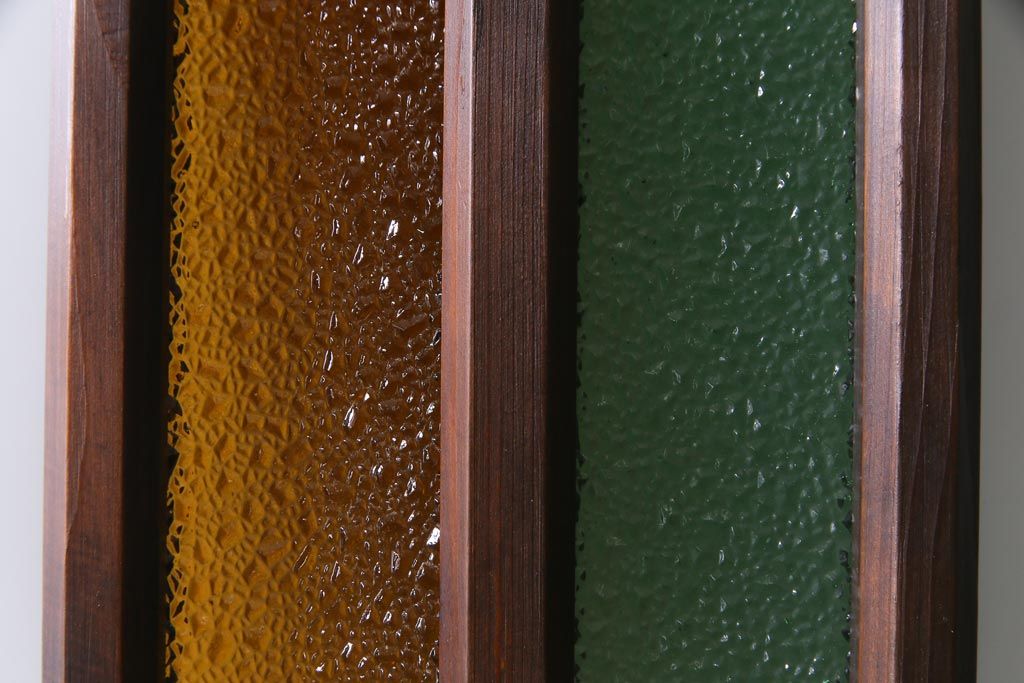 アンティーク建具　当店オリジナルガラス・当時物色ガラス入り　レトロなディスプレイとしてもおすすめのガラスドア(建具、扉、ガラス戸)(R-038370)