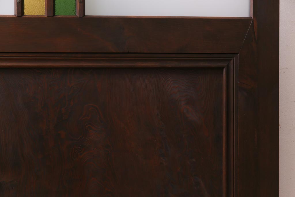 アンティーク建具　当店オリジナルガラス・当時物色ガラス入り　レトロなディスプレイとしてもおすすめのガラスドア(建具、扉、ガラス戸)(R-038370)