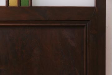 アンティーク建具　当店オリジナルガラス・当時物色ガラス入り　レトロなディスプレイとしてもおすすめのガラスドア(建具、扉、ガラス戸)(R-038370)