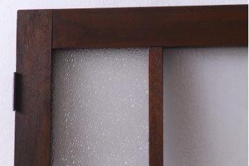 アンティーク建具　和製アンティーク　昭和初期　結霜ガラス・ダイヤガラス　背が低めのレトロなドア(扉、開き戸)(R-038371)