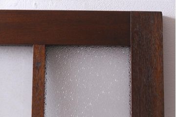アンティーク建具　和製アンティーク　昭和初期　結霜ガラス・ダイヤガラス　背が低めのレトロなドア(扉、開き戸)(R-038371)