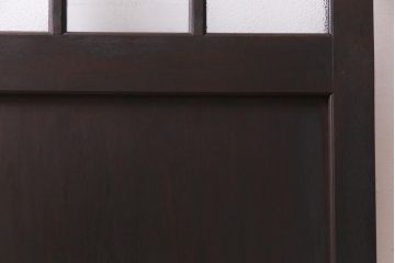 アンティーク建具　和製アンティーク　昭和初期　結霜ガラス・ダイヤガラス　背が低めのレトロなドア(扉、開き戸)(R-038371)