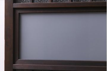 レトロ建具　すりガラス入り　和モダンな雰囲気漂うガラス戸2枚セット(引き戸、建具)(R-038372)