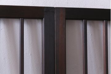 レトロ建具　すりガラス入り　和モダンな雰囲気漂うガラス戸2枚セット(引き戸、建具)(R-038372)