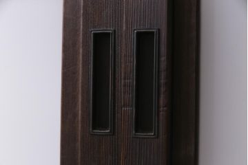 レトロ建具　すりガラス入り　和モダンな雰囲気漂うガラス戸2枚セット(引き戸、建具)(R-038372)