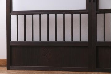 レトロ建具　すりガラス入り　和モダンな雰囲気漂うガラス戸2枚セット(引き戸、建具)(R-038372)
