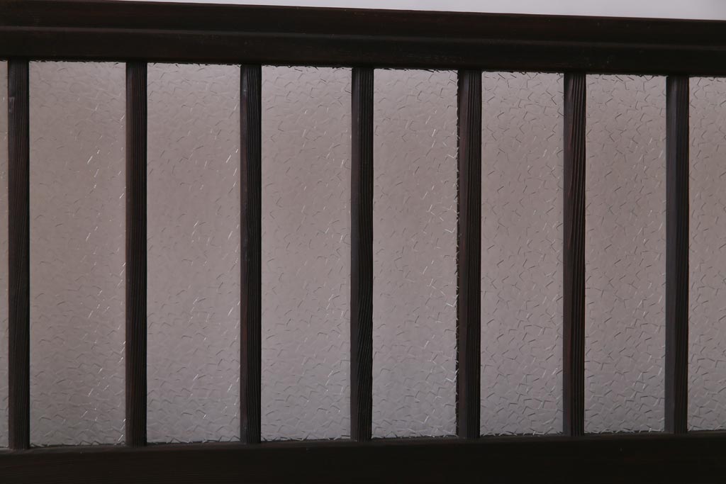 レトロ建具　すりガラス入り　和モダンな雰囲気漂うガラス戸2枚セット(引き戸、建具)(R-038372)