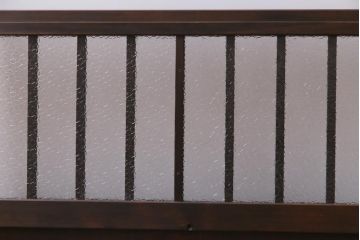 レトロ建具　すりガラス入り　和モダンな雰囲気漂うガラス戸2枚セット(引き戸、建具)(R-038372)