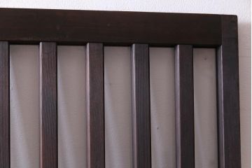 アンティーク建具　和製アンティーク　昭和初期　和モダンスタイルにおすすめのガラス格子戸2枚セット(引き戸、建具)(R-038373)